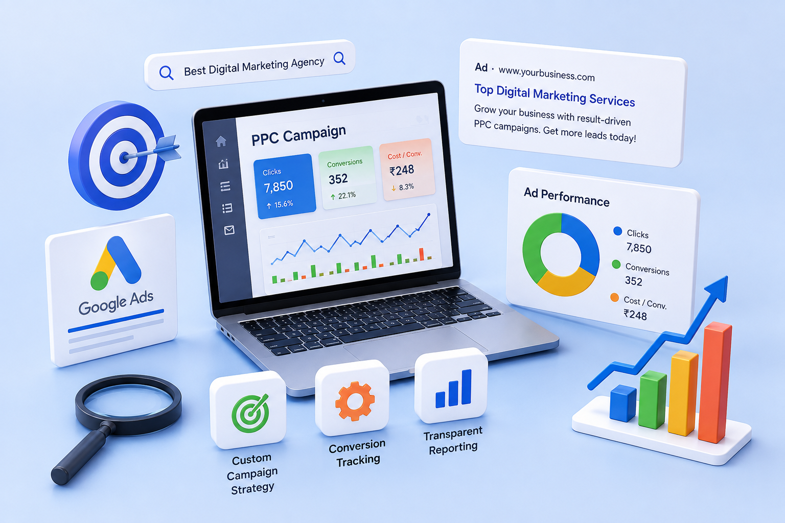 PPC Advertising Company India campaign management team
