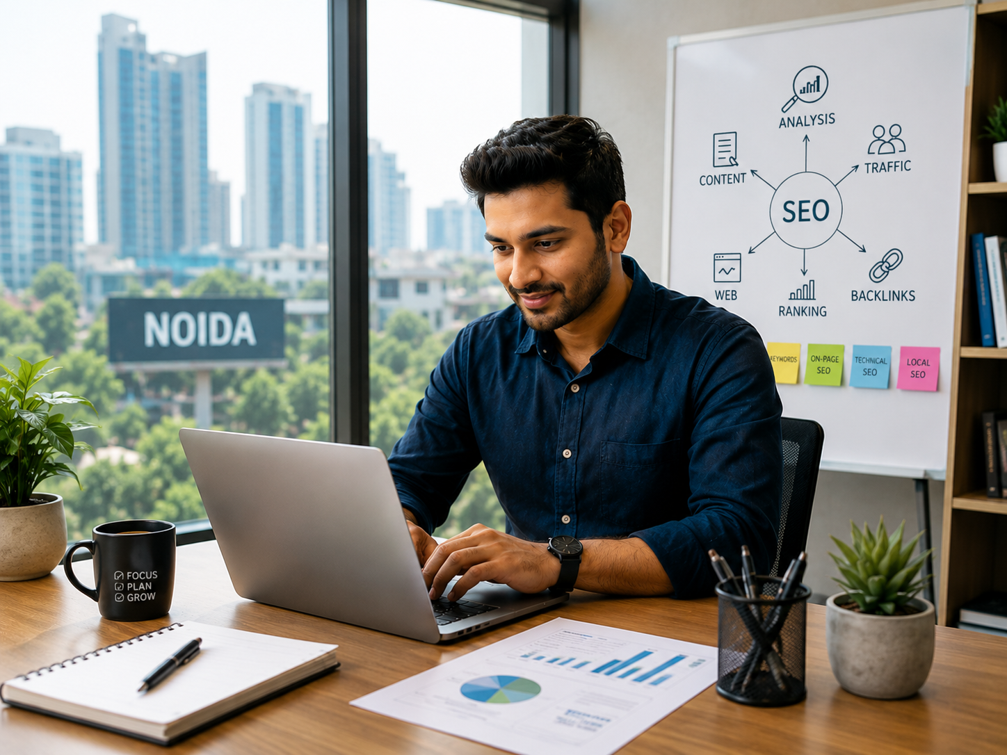 SEO Company in Noida team working on search engine optimization strategy
