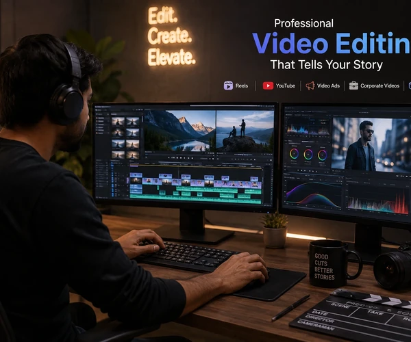 Professional Video Editing Services India for social media and business videos